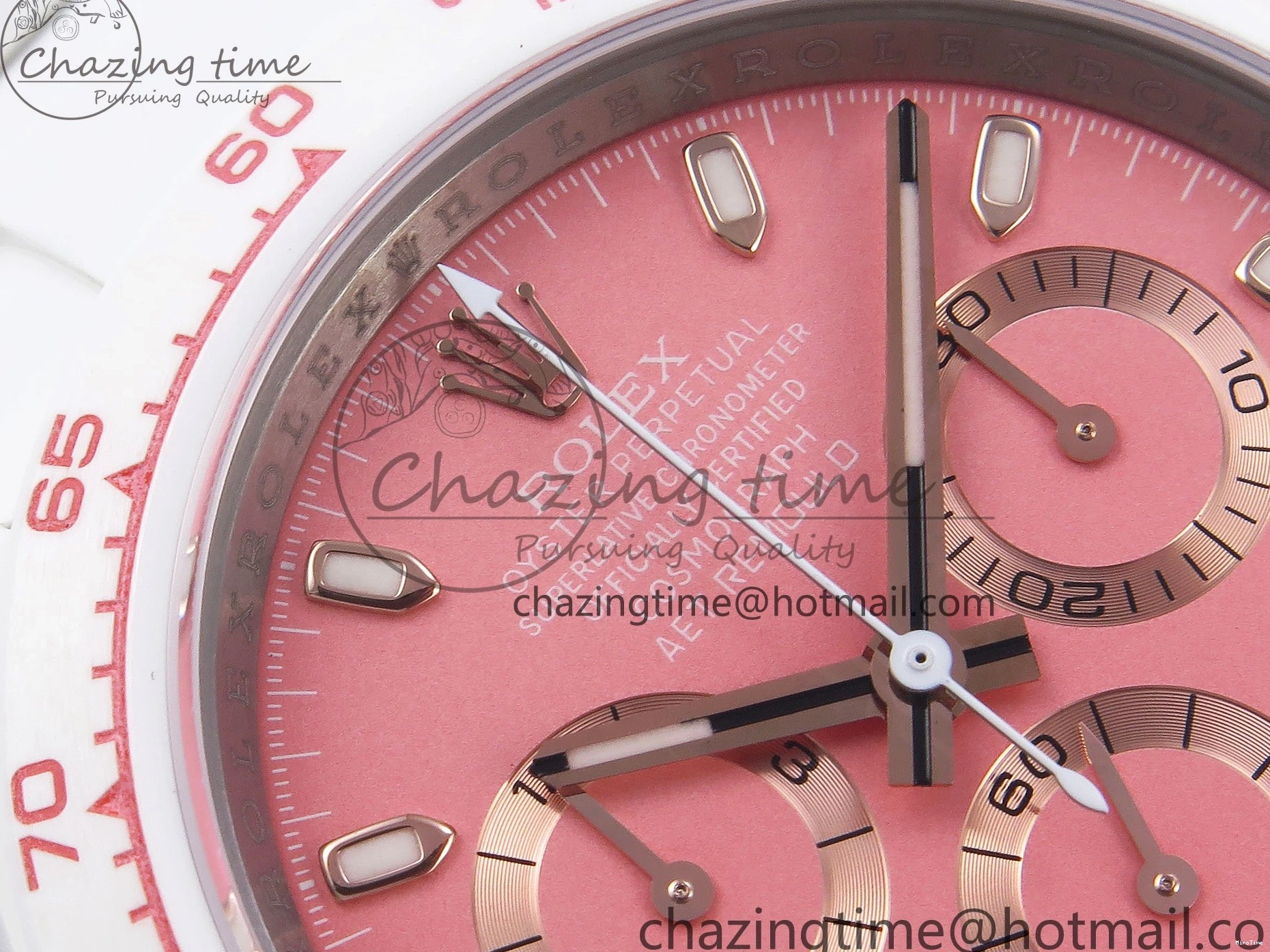 MiroTime 1231 TopPick Daytona AET White Solid Ceramic Case and Bracelet Pink Dial ZF 1:1 Best Edition SH 1650